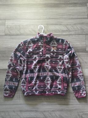 Cinch Aztec Fleece Pullover Jacket - Red & Gray By Cinch XXL 16-18